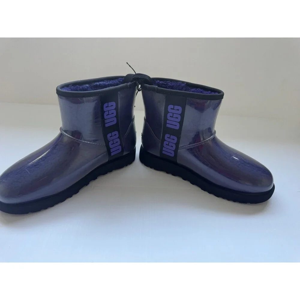 UGG Classic Clear Mini Purple Waterproof Boots Women US 6 EU 37 Shearling